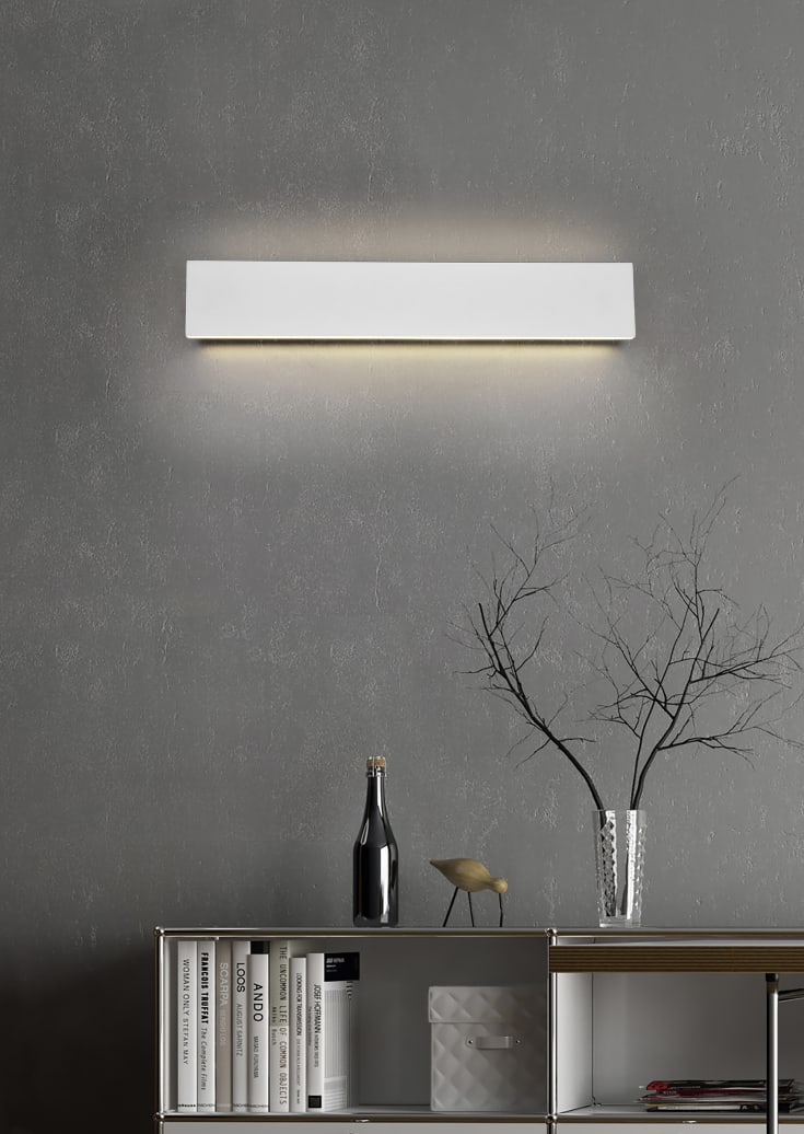 Trio Lighting Concha vegglampe, hvit, 47 cm