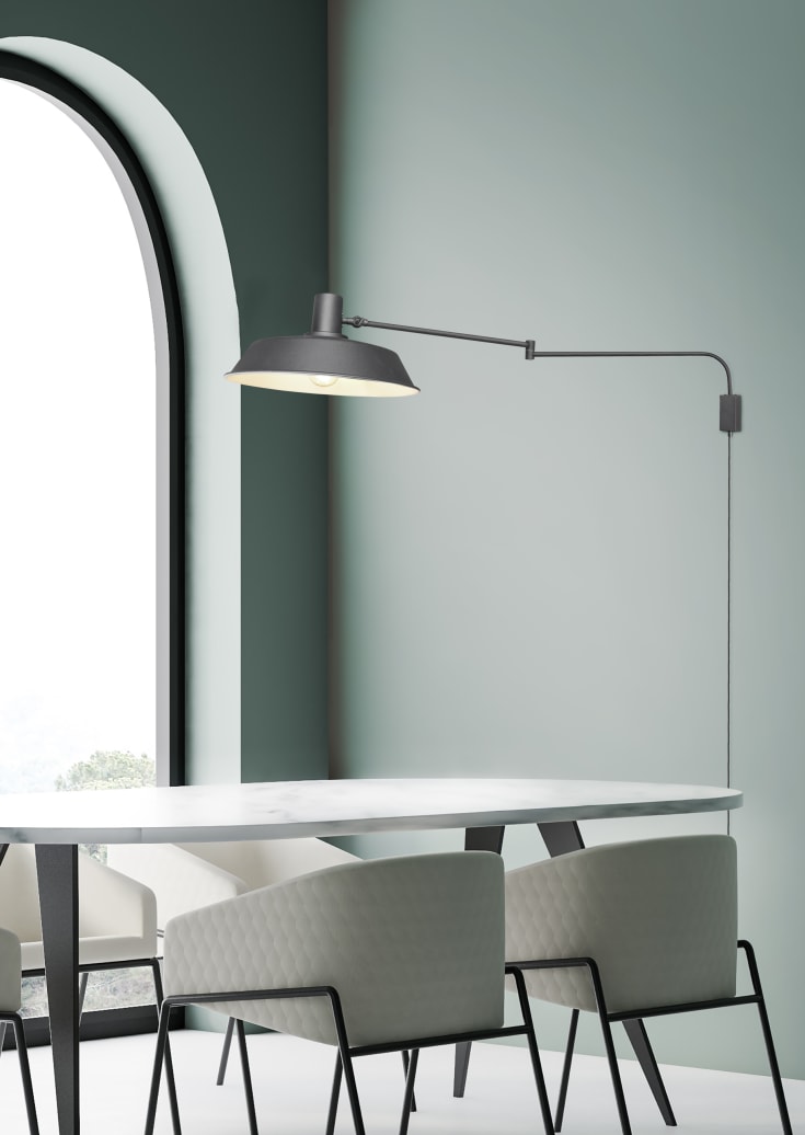Trio Lighting Bolder vägglampa, svart