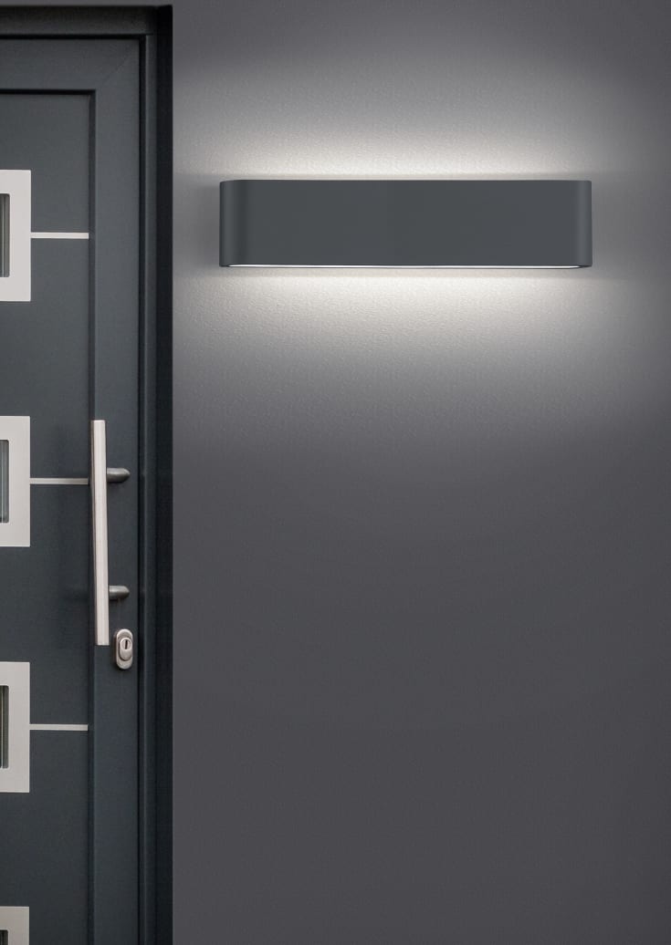 Trio Lighting Thames II vägglampa utomhus, antracit, 46 cm