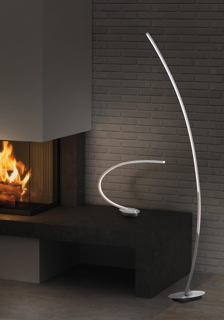 Trio Lighting Solo golvlampa, aluminium