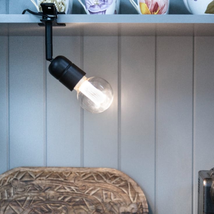 Halo Design klämlampa, svart