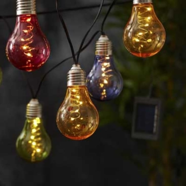 10 st Star Trading Solar Cell Light Chain Glöd med färgat ljus