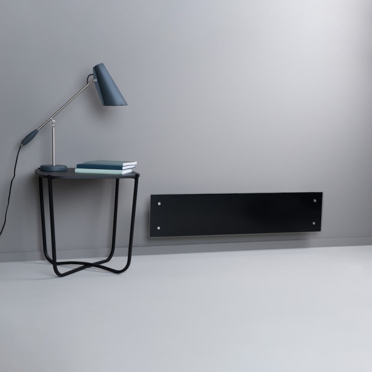 Adax Clea L panelovn med termostat & wifi, 230V, 1000W, sort glass, 12-16 m²