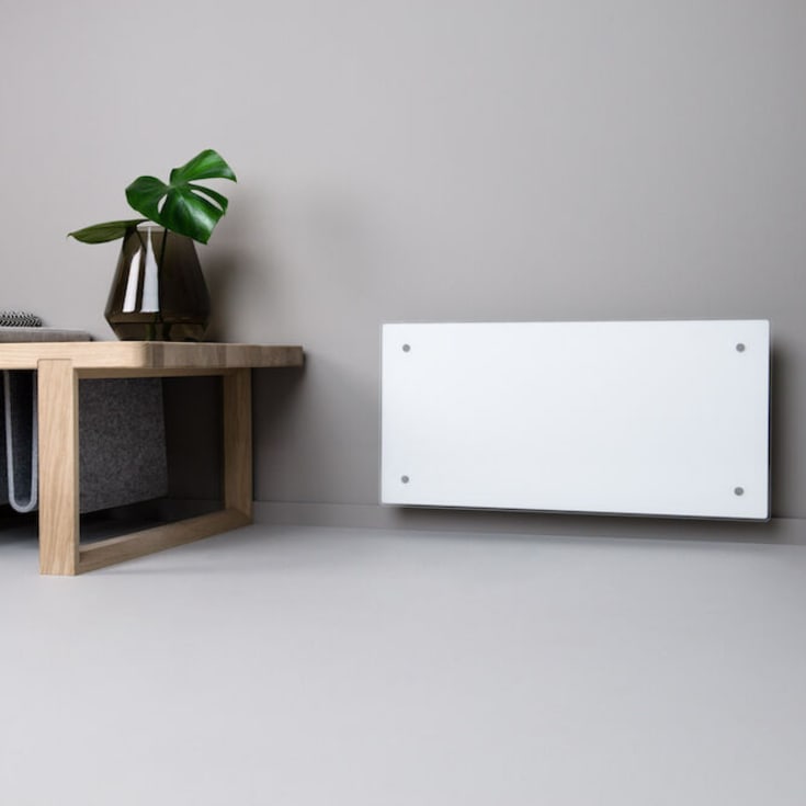 Adax Clea H panelovn med termostat & wifi, 230V, 400W, hvit glass, 4-8 m²