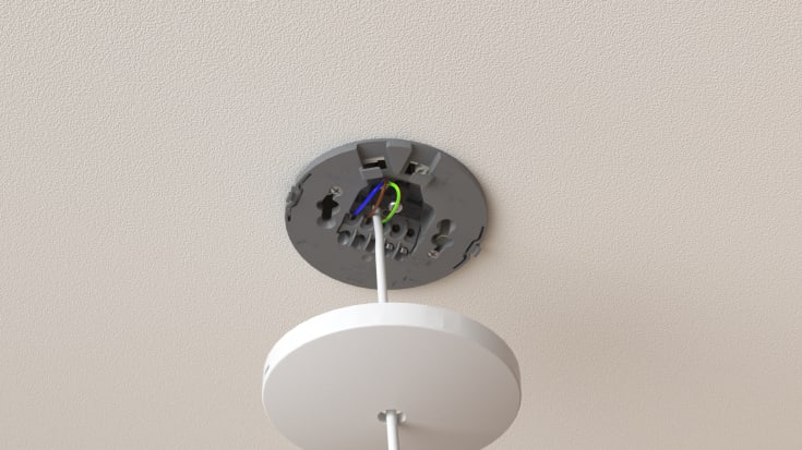 ABB lampeudtag med afdækning, Ø9,7 cm, hvid