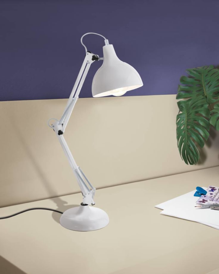 Eglo Borgillio arkitektlampa, vit