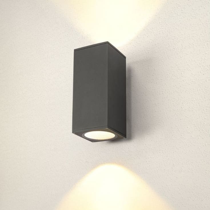 Enola Square Upp/Ner L Utomhus LED-vägg Antracit CCT 3000/4000K