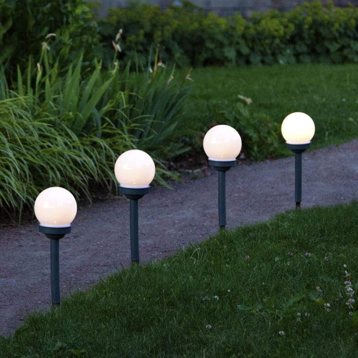 Star Trading Globus trädgårdslampa solcell, 4 st