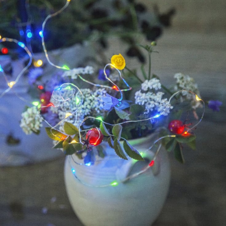 24 st Star Trading Wire Solar String Lights med färgade lampor
