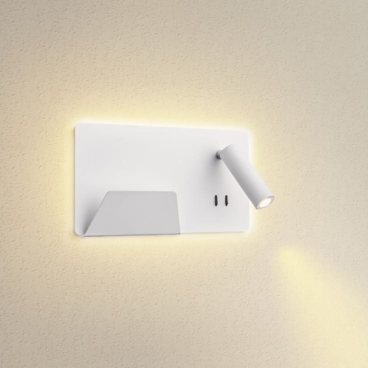 SLV Somnila USB væglampe, hvid, venstre