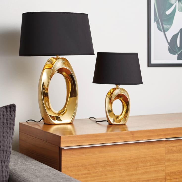 Trio Lighting Taba bordlampe, gull, 33 cm