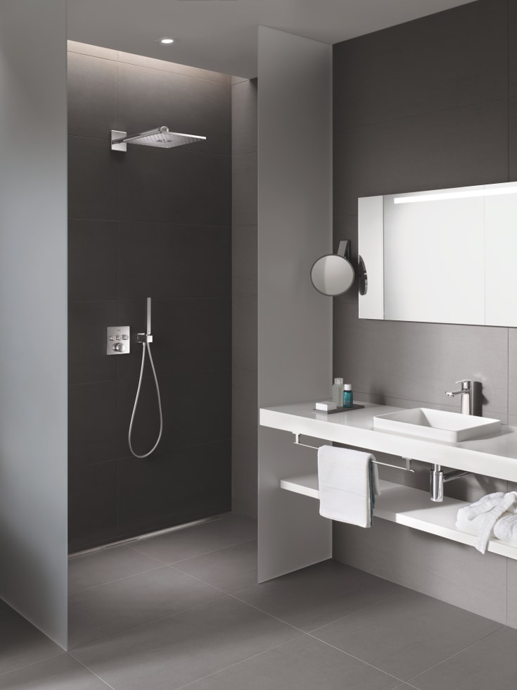 Grohe Grohtherm SmartControl dusjpakke, komplett med hodedusj og hånddusj