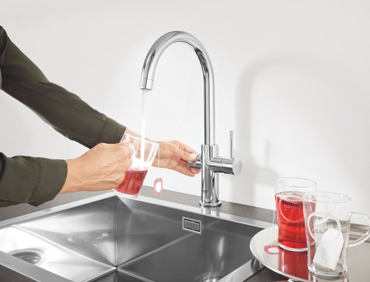 Grohe Red Duo Nordic M køkkenarmatur, kogende vand, krom