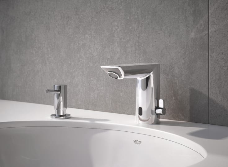 Grohe Bau Cosmopolitan E tvättställsblandare, beröringsfri, krom