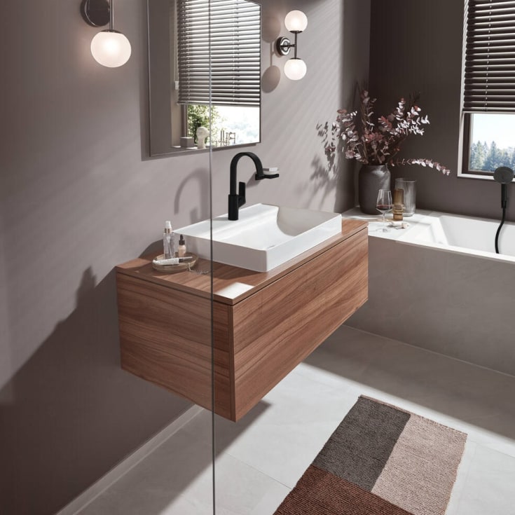 Hansgrohe Vivenis 210 tvättställsblandare, svängpip, matt svart
