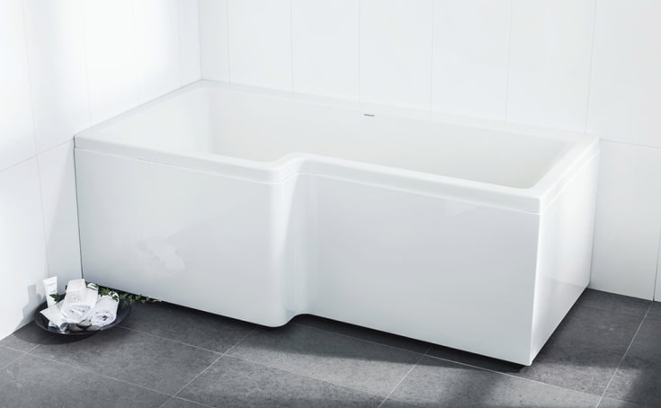 Svedbergs Z170 badkar 170x85 cm, vänster, vit