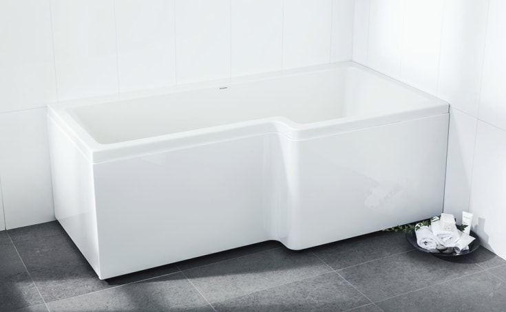 Svedbergs Z150 badkar 150x85 cm, höger, vit