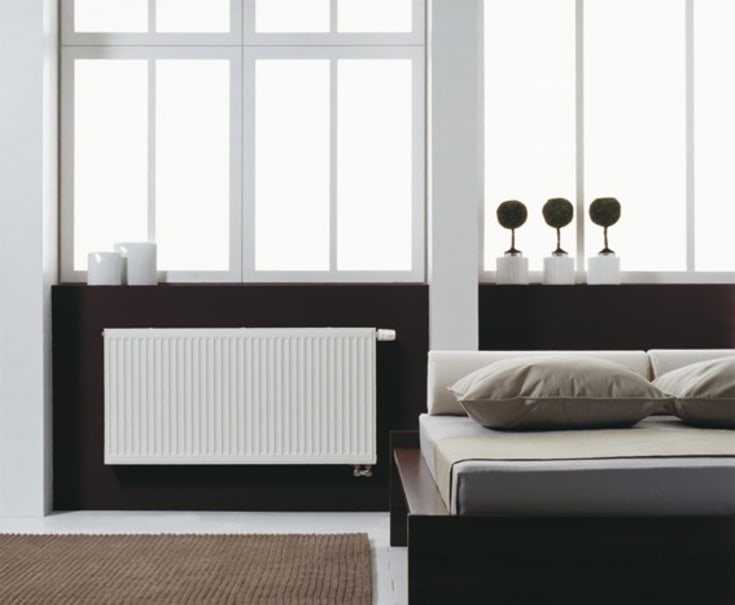 Purmo Plint 44 konvektor med ventil, 20x120 cm, 14 m²