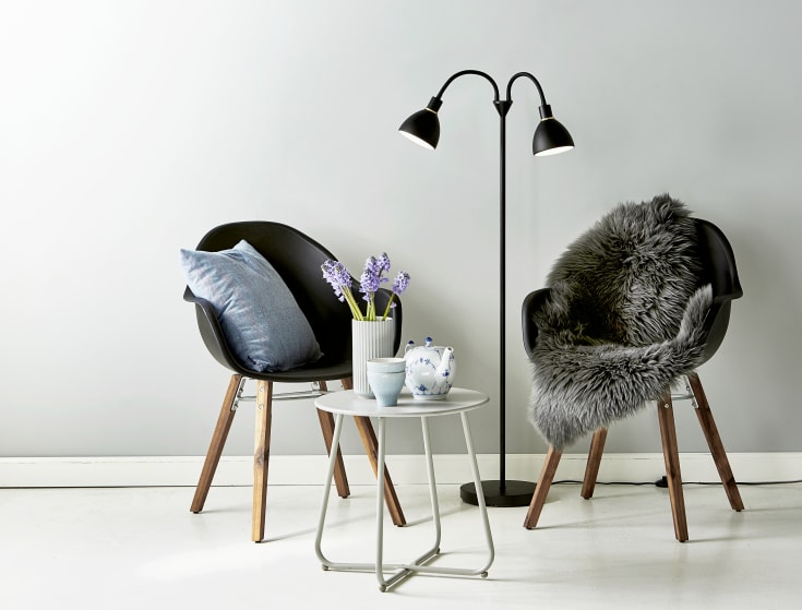 Nordlux Ray gulvlampe, 2-armet, sort