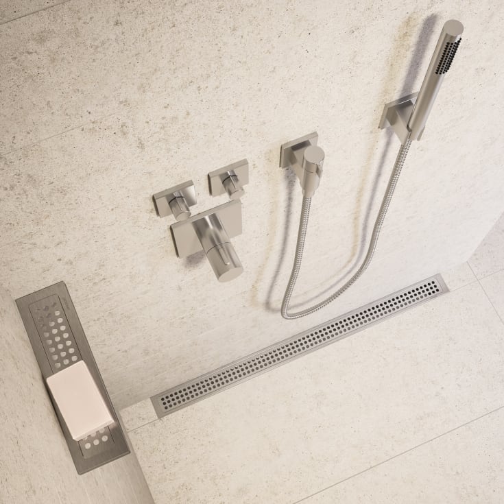 Unidrain 1004 afløbsarmatur, 700 mm, mod bagvæg