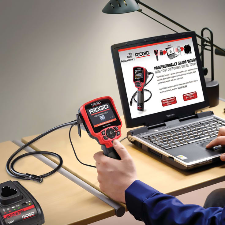 Ridgid Micro Ca-350 inspeksjonskamera, 3,5" fargeskjerm