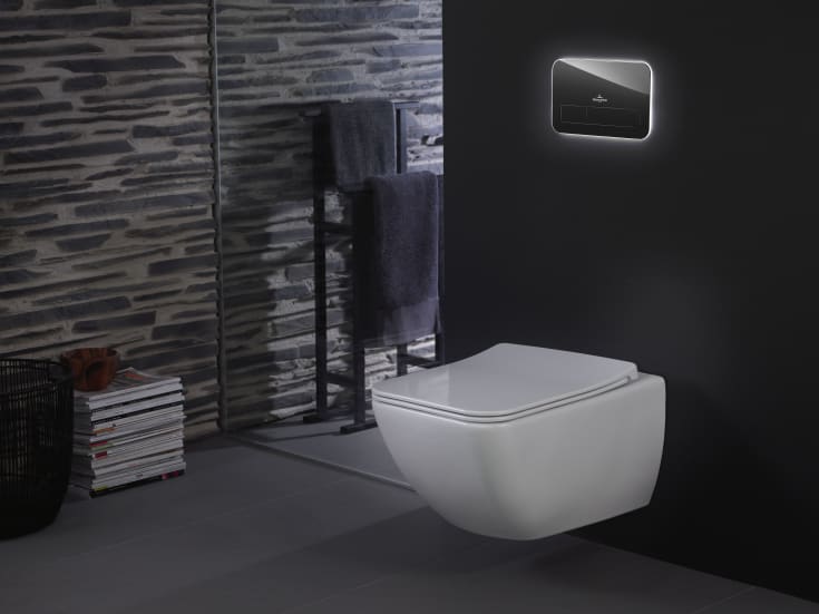 V&amp;B 9224 Viconnect Veggtrykk M200 Sort glass