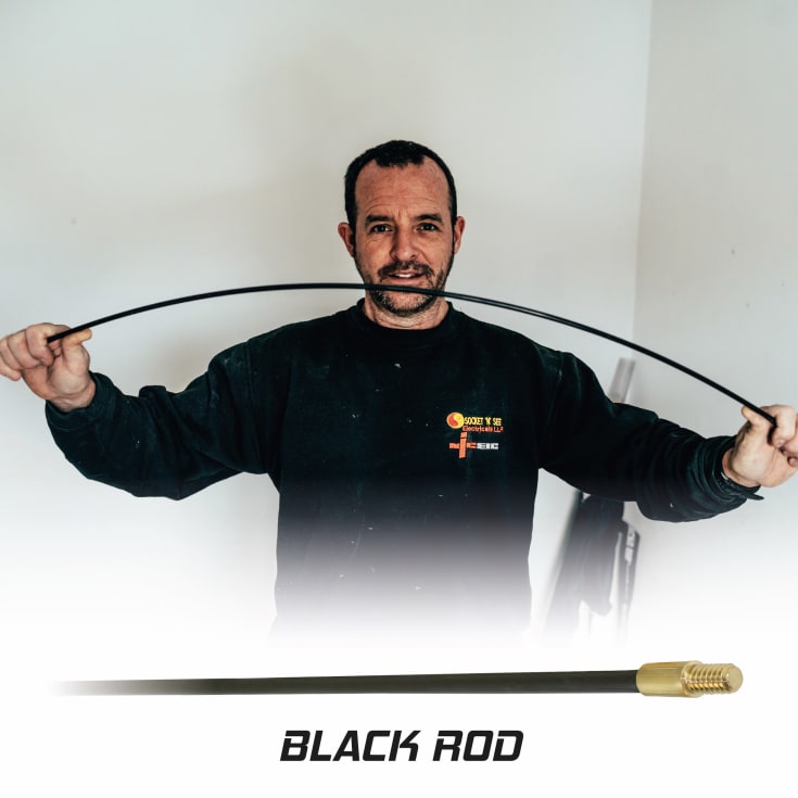 Super Rod søgestang, 1 meter, 5 stk, sort