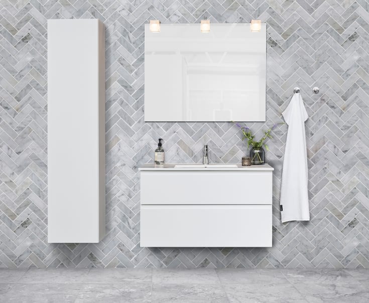 Cassøe Front tvättställsunderskåp, 120x43 cm, vit