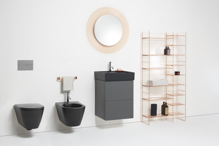 Kartell Laufen toalettsits, soft close, snabbfäste, svart