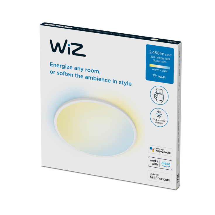 Wiz Superslim plafond, justerbar hvid, hvid, Ø43 cm