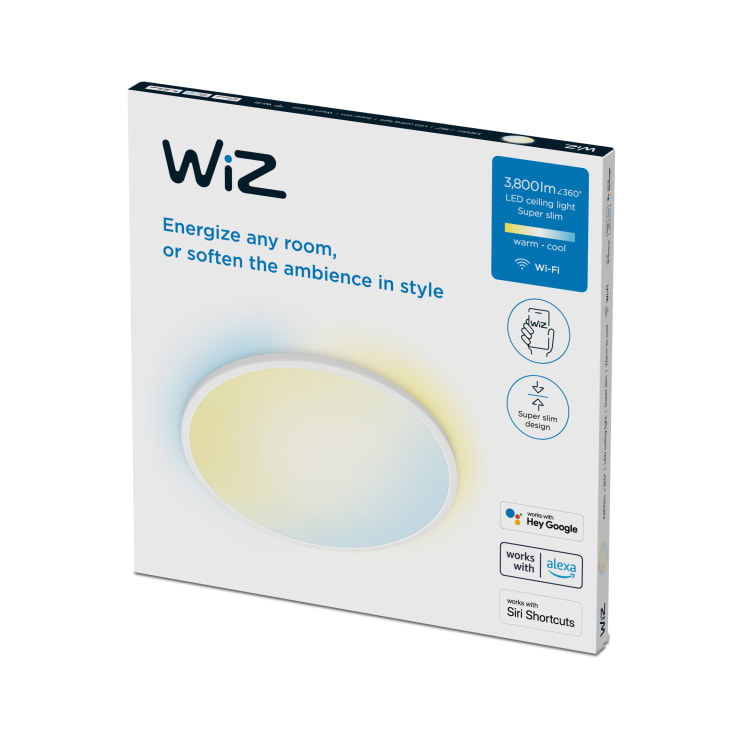 Wiz Superslim plafond, justerbar hvid, hvid, Ø55 cm