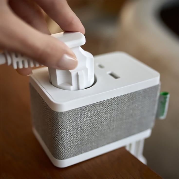Unica Bordstikkontakt enkel m/USB A/C hvit