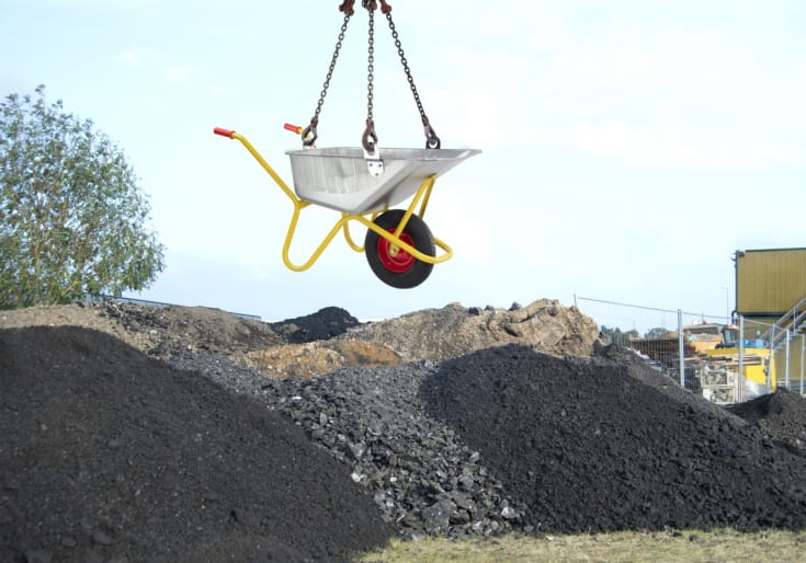Ravendo BC 1100 SH trillebår for kran, 110 liter