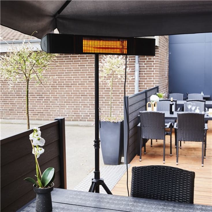 4 stk Hortus HEAT1 ECO pro-line vegghengt varmelampe, Bluetooth & høytalere.