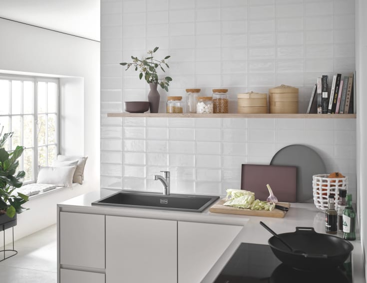 Grohe Start køkkenarmatur, udtrækstud, stål