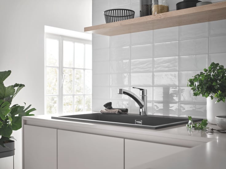 Grohe Quickfix Start köksblandare, utdragbar pip, krom