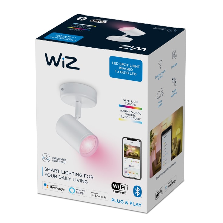 Wiz Imageo væglampe, farveskift + hvid, 1-spot, hvid