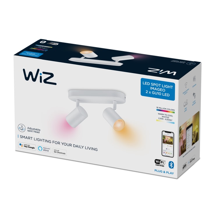 Wiz Imageo spotter i tak, fargeskift + hvit, hvit