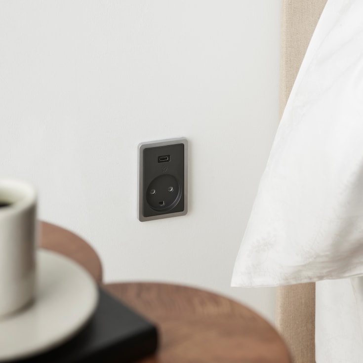 LK Fuga stikkontakt med USB-C, uden afdækning