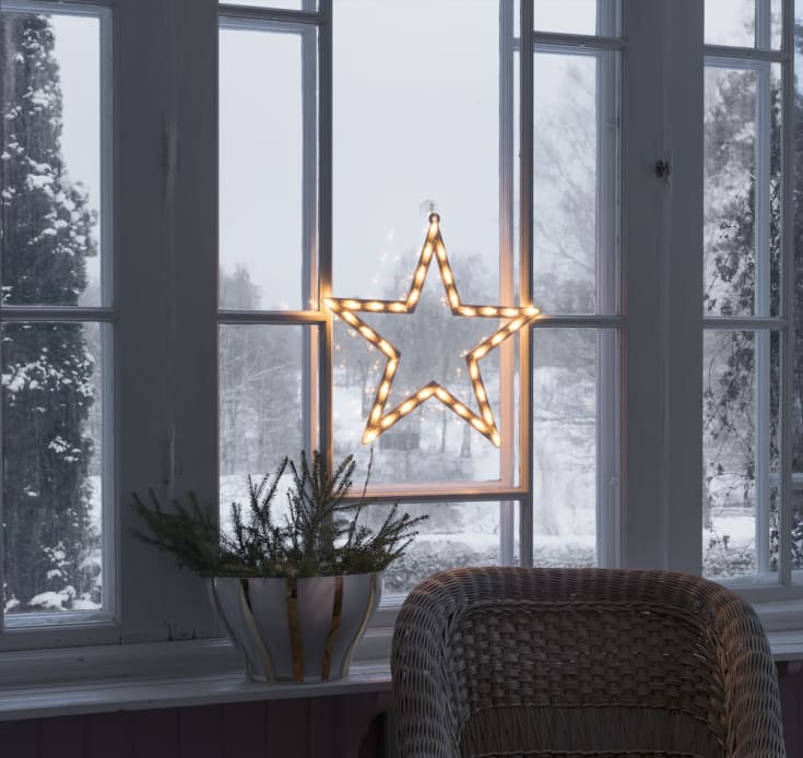 10 st Konstsmide julstjärna till fönstret