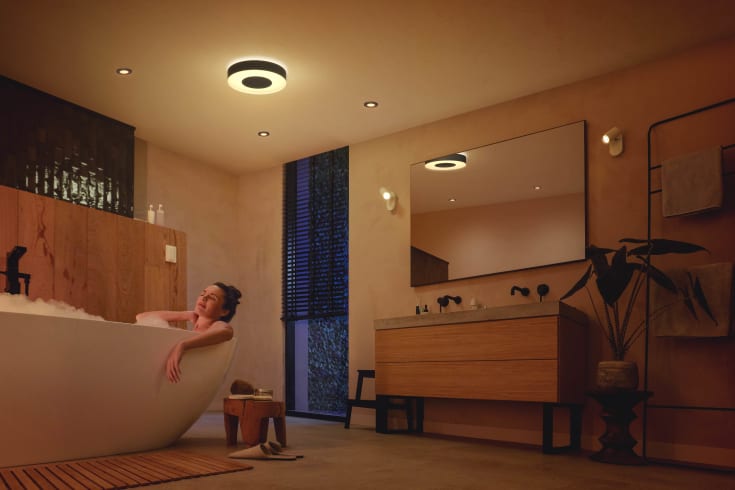 Philips Hue Xamento plafond, sort, Ø38 cm