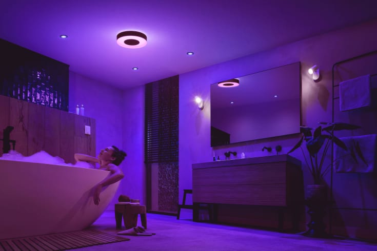 Philips Hue Xamento plafond, sort, Ø38 cm