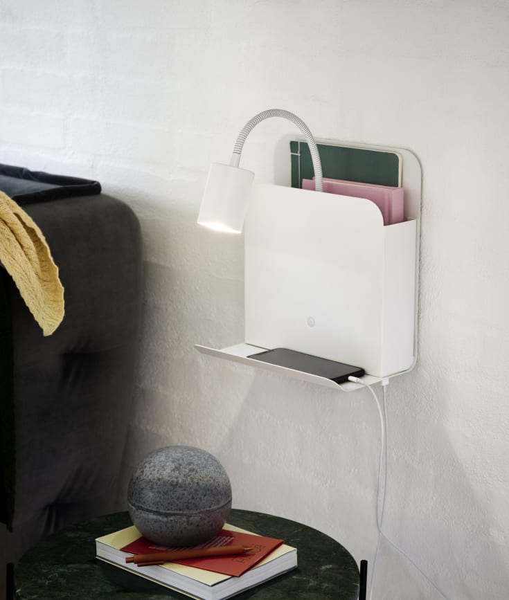 Nordlux Roomi væglampe med USB, hvid