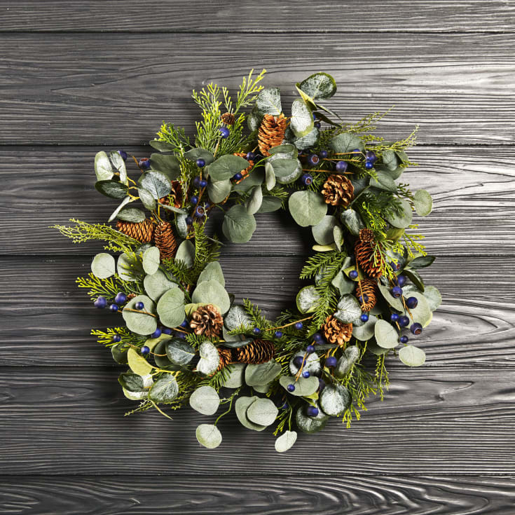 Nordic Winter julekrans med blåbær