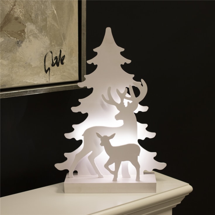 Nordic Winter Julesilhuet med rensdyr & lys
