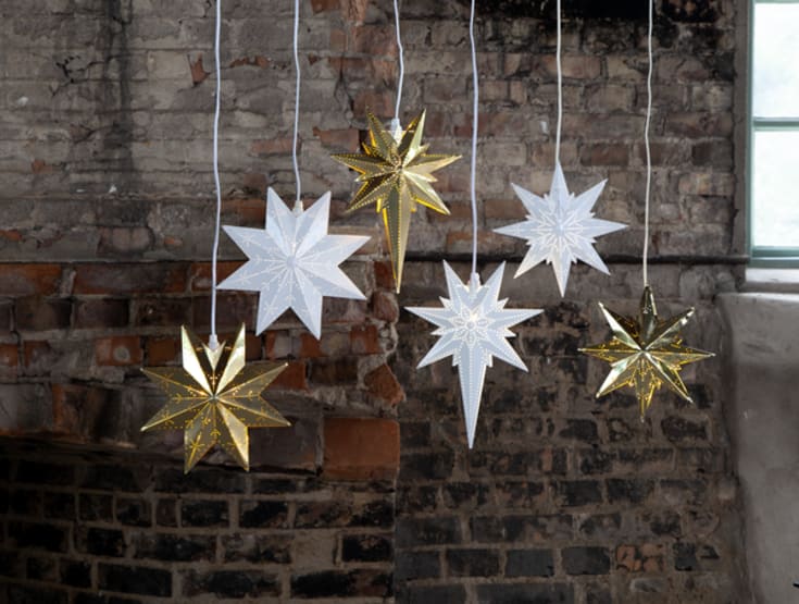 Star Trading Mini julestjerne med lys, 25 cm, hvid