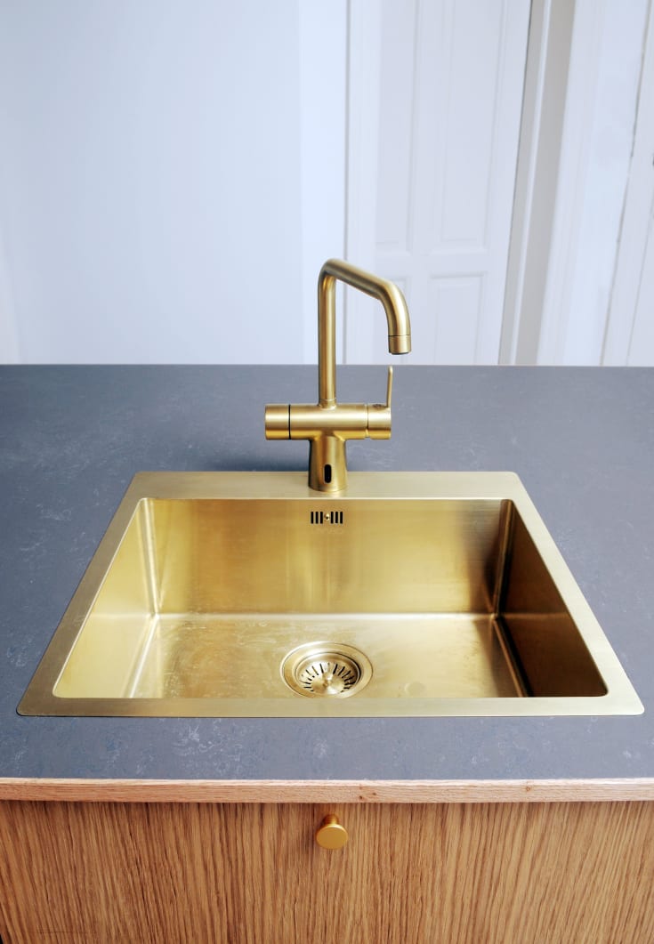 Lavabo Kubus 540 Soft kjøkkenvask, 54x50 cm, messing