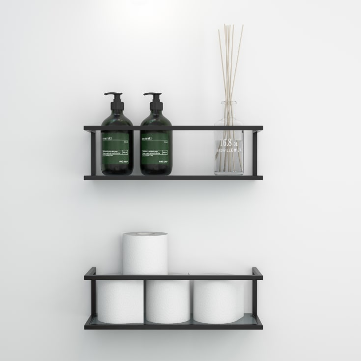 Dansani You hylla, 39,6x12 cm, svart/tonat glas