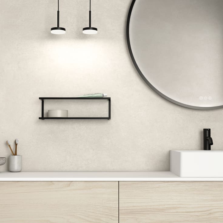 Dansani You hylde, 39,6x12 cm, sort/tonet glas