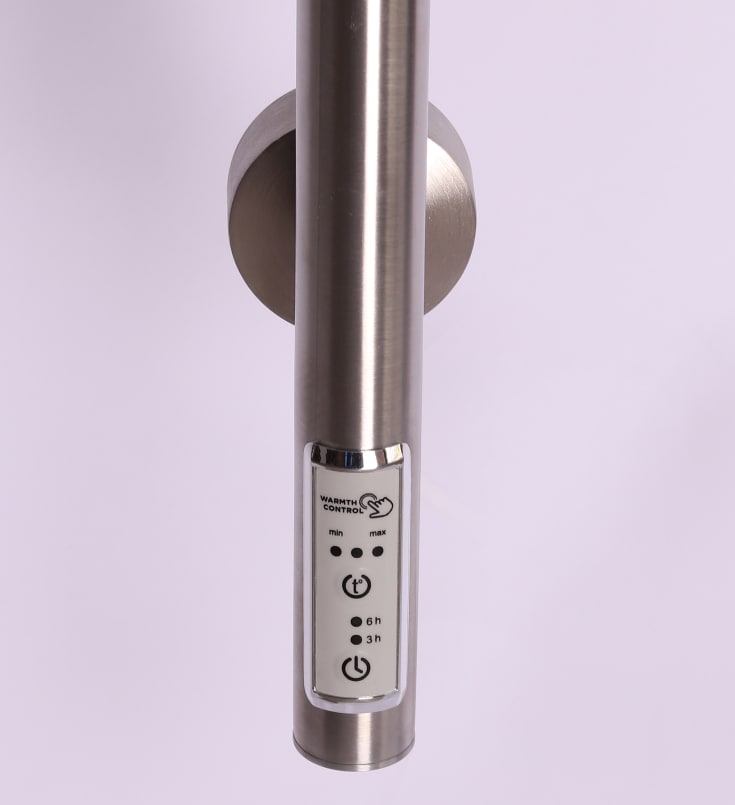 Kriss Duo Plus handdukstork, el, 19x148 cm, borstat rostfritt stål
